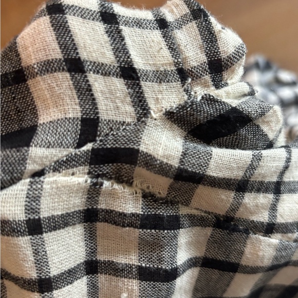 Trafaluc by Zara Ivory Checkered Plaid Contrast Embroidered Cuff Drop Waist Mini - Picture 15 of 15